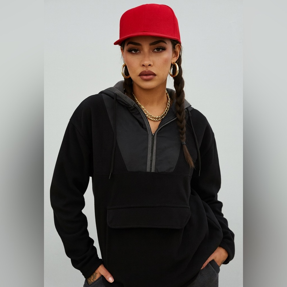 Bluenotes Black and Charcoal Women's Hoodie